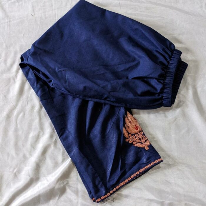 Navy Blue Ruby Cotton Tilla Kurta with Pant - Image 2