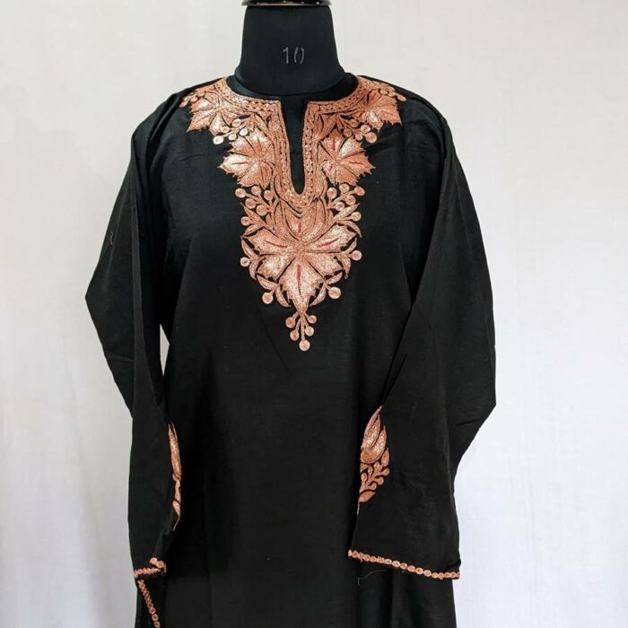 Black Ruby Cotton Tilla Kurta with Pant