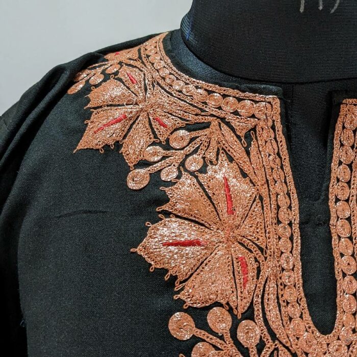 Black Ruby Cotton Tilla Kurta with Pant - Image 4