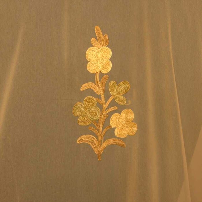 Mustard Yellow Georgette Aari Work Kaftan Top L48 - Image 4