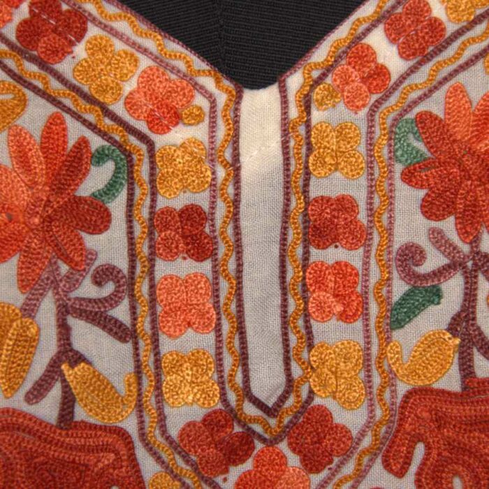 Cream Crepe Aari Work Kaftan L40 - Image 3