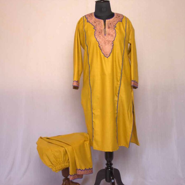 Yellow Ruby Cotton Tilla Kurta with Pant
