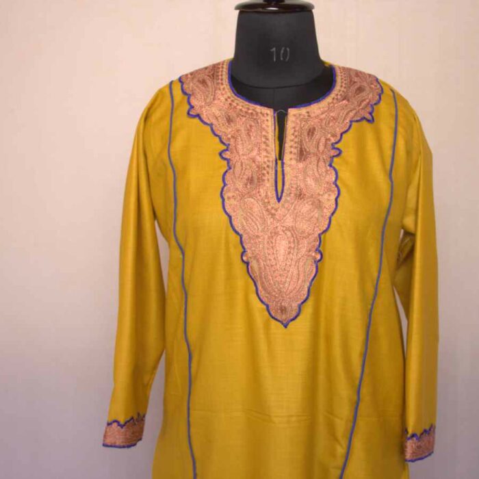 Yellow Ruby Cotton Tilla Kurta with Pant - Image 2