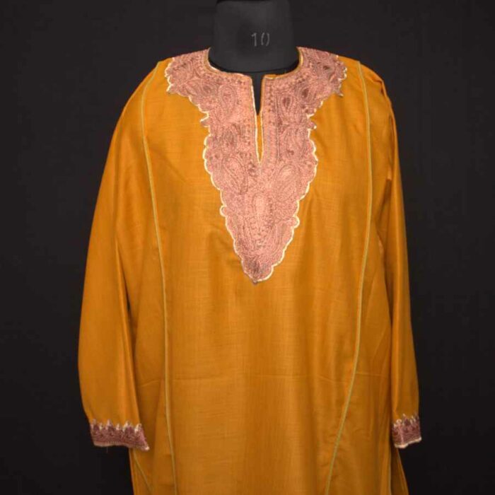 Mustard Ruby Cotton Tilla Kashmiri Co-ord Set - Image 2
