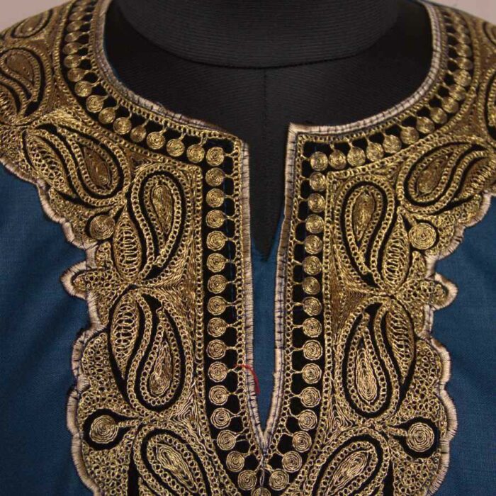 Blue Ruby Cotton Tilla Kurta with Pant - Image 3
