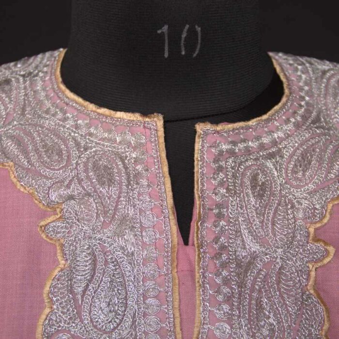 Pink Silver Ruby Cotton Tilla Kurta with Pant - Image 3
