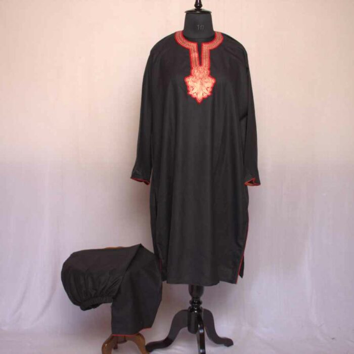 Black Summer cool Cotton Tilla Kashmiri Co-ord Set