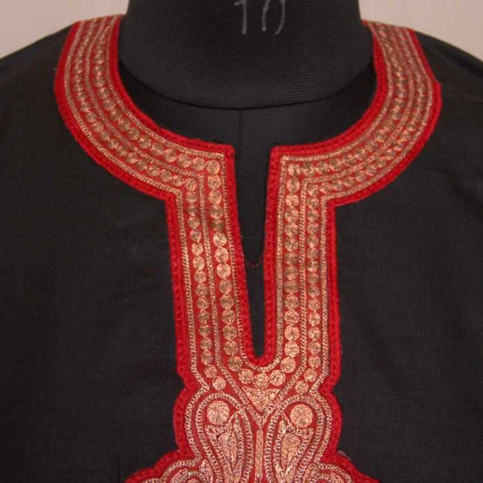 Black Summer cool Cotton Tilla Kashmiri Co-ord Set - Image 3