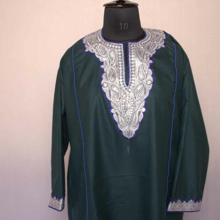 Green Ruby Cotton Tilla Kurta with Pant - Image 2