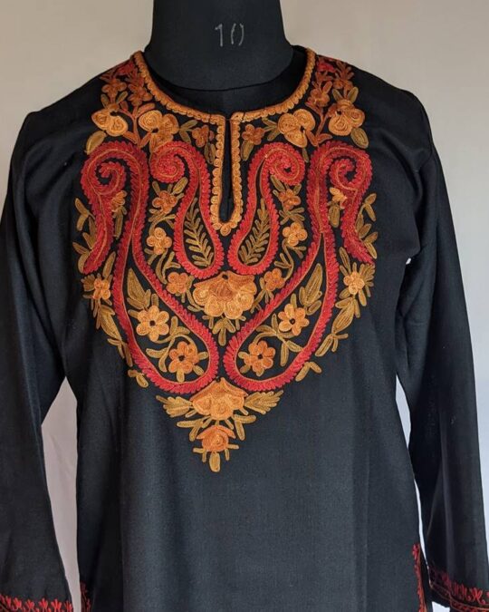 Black Ruby Cotton Aari Kurta Wazul Badam Ze
