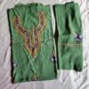 Green 3Pc Crepe Suit with Hand Sozni and Tilla Embroidery