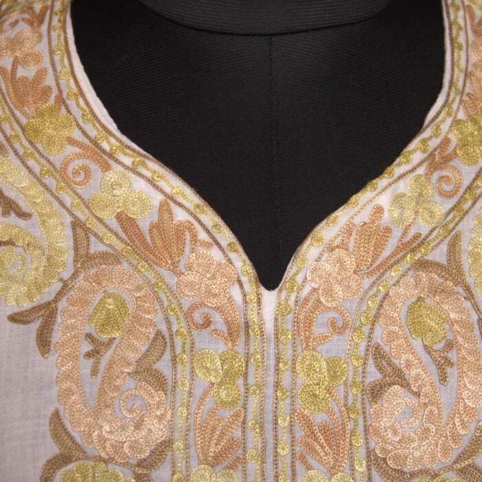 White Ruby Cotton Short Kurti with Pastel Ari Embroidery - Image 2