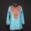 Blue Ruby Cotton Short Kurti with Ari Embroidery
