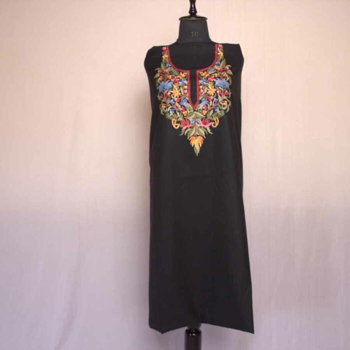 Luxe Black Ruby Cotton 2pc Suit with Aari Hand Work - Image 2