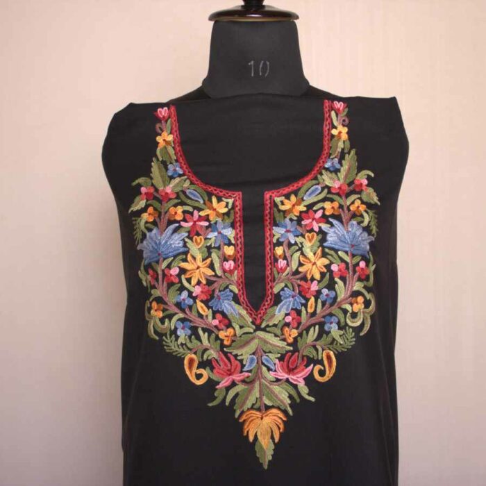 Luxe Black Ruby Cotton 2pc Suit with Aari Hand Work