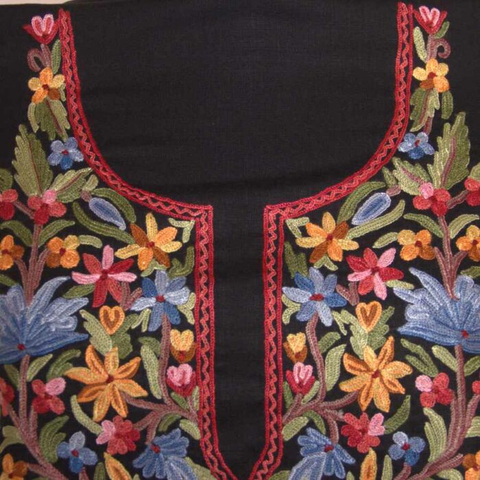Luxe Black Ruby Cotton 2pc Suit with Aari Hand Work - Image 3