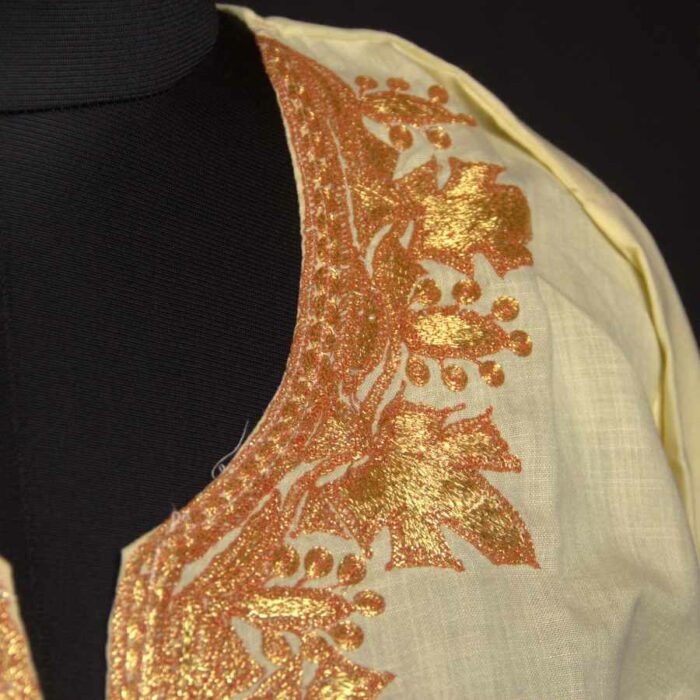 Light yellow Chinari Summer cool Tilla Kurta - Image 3