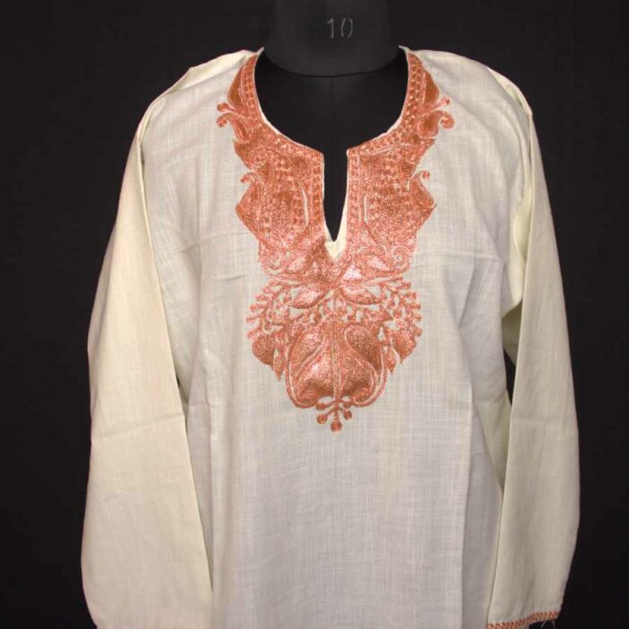 Cream badami Summer cool Tilla kurta - Image 2
