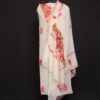 White Georgette 3 Piece Suit With Aari Work