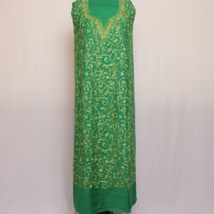Green Crush Cotton 2pc Suit with Aari Work