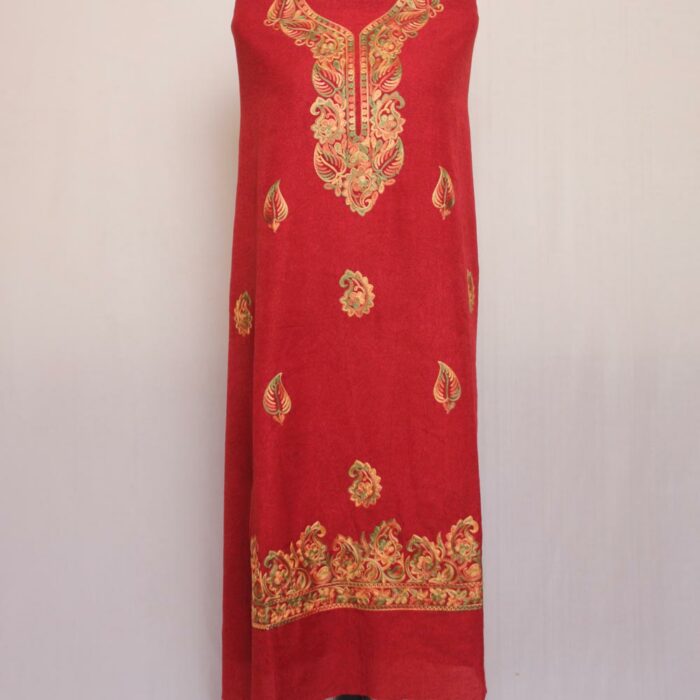 Maroon BotiDar Crush Cotton 2pc Suit with Aari Work