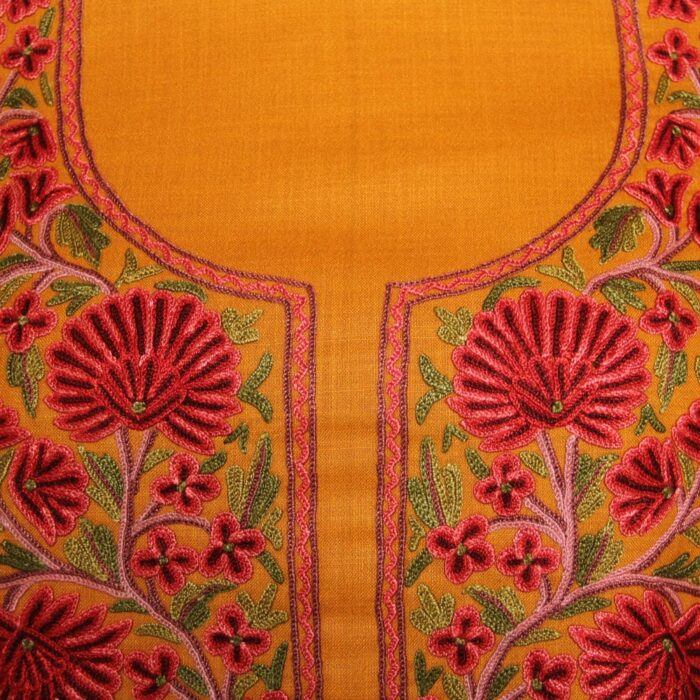 Mustard Ruby Cotton 2pc Suit with Aari Hand Work - Image 3