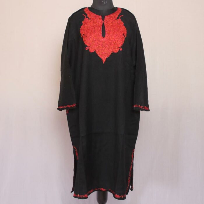 Black Raffal Hand Aari Pheran - Image 2