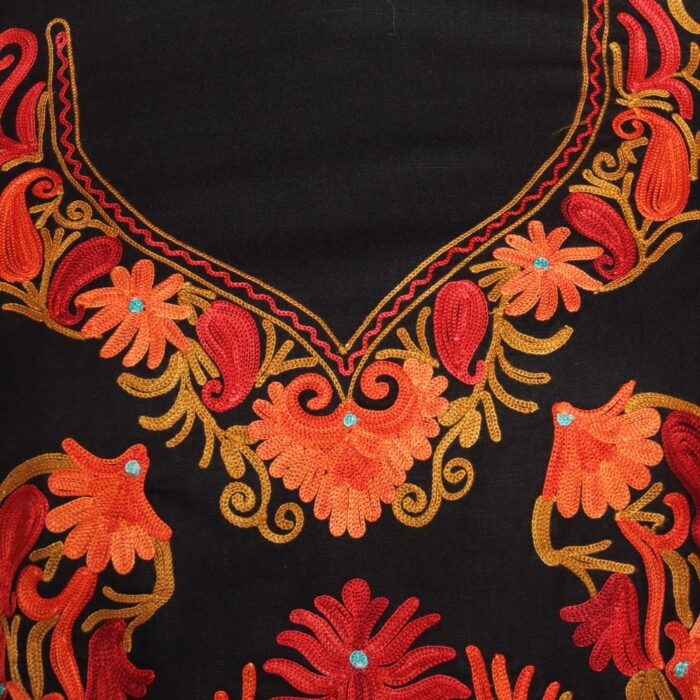 Black Ruby Cotton 2pc Suit with Aari Work - Image 3