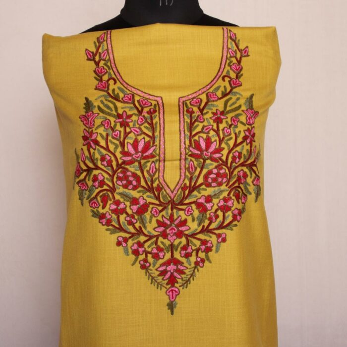 Green Ruby Cotton 2pc Suit with Aari Hand Work