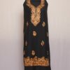 Black Crush Cotton 2pc Suit with Aari Work