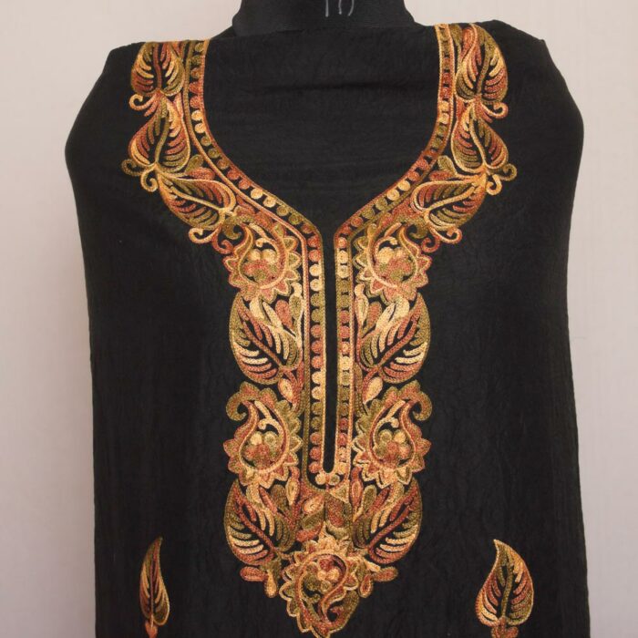 Black Crush Cotton 2pc Suit with Aari Work - Image 2