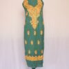 Green Crush Cotton 2pc Suit with Aari Work