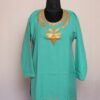 Green Boni Pun Summer Cool Cotton Tilla Short Kurta