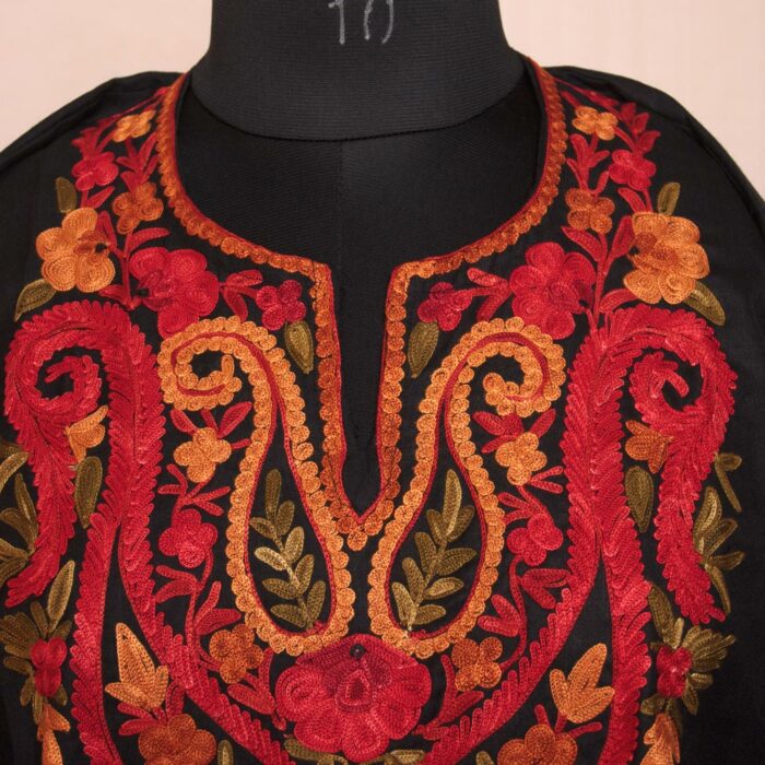 Style with This Black Ruby Cotton Aari Kurta - Image 3
