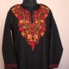 Black Floral Ruby Cotton Aari Kurta