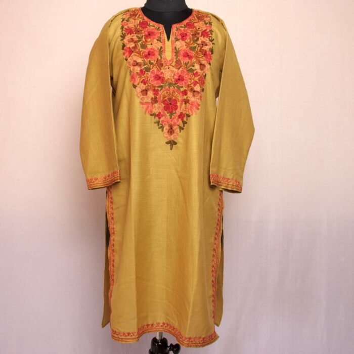 Light Green Ruby Cotton Aari Kurta - Image 2