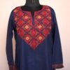 Dark Blue Ruby Cotton Aari Summer Kurta