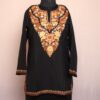 Black Bodh Posh Ruby Cotton Aari Short Kurti