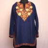 Dark Blue Bodh Posh Ruby Cotton Aari Short Kurti