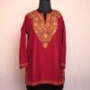 Red Chinari Ruby Cotton Aari Short Kurti