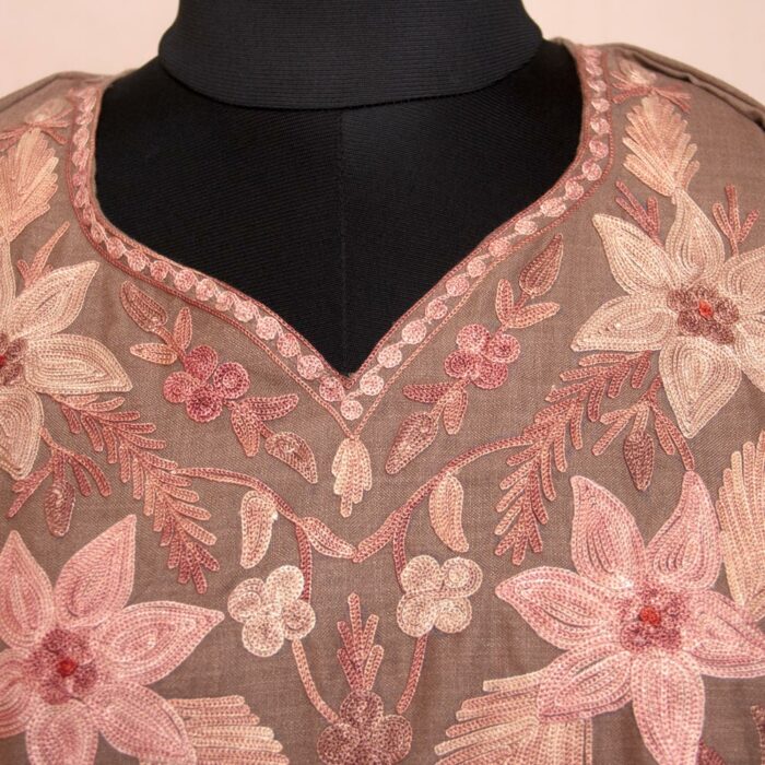 Khaki Color Ruby Cotton Aari Kurta - Image 3