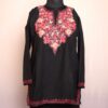 Black Shahi Ruby Cotton Aari Short Kurti