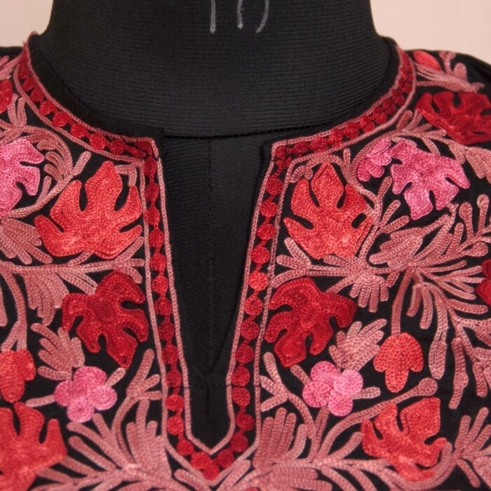 Black Nosh Ruby Cotton Aari Short Kurti - Image 2