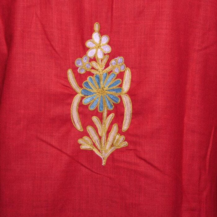 Red Ruby Cotton Aari Kurta - Image 4