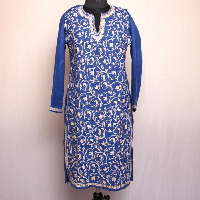 Blue Ruby Cotton Aari Kurta - Image 2