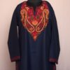 Dark Blue Ruby Cotton Aari Kurta