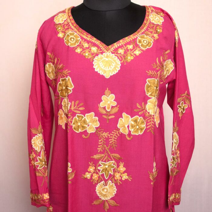 Pink Summer Cool Cotton Aari Kurta