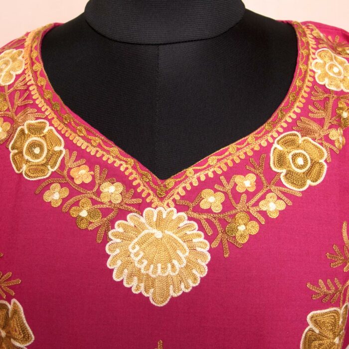 Pink Summer Cool Cotton Aari Kurta - Image 3