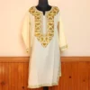 Light Yellow Summer Cool Kurta with Aari Work