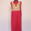 Maroon Ruby Cotton 2pc Suit with Aari Work